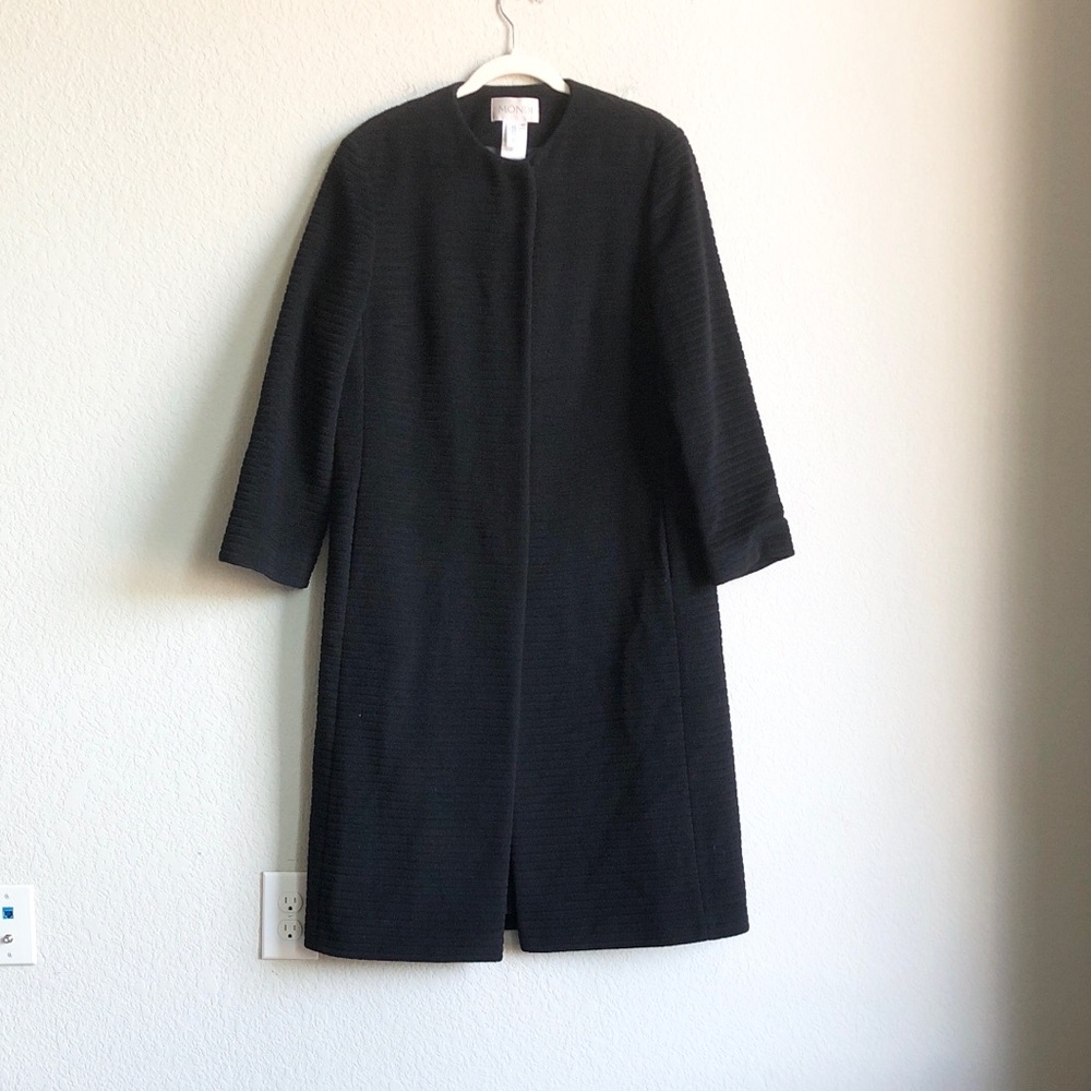Mondi Ribbed Wool Angora Duster Coat Jacket 40 Made in Poland Lagenlook